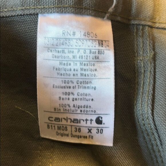 CARHARTT B11 Moss Green Work Pants- 36x30 NWOT - Picture 8 of 9